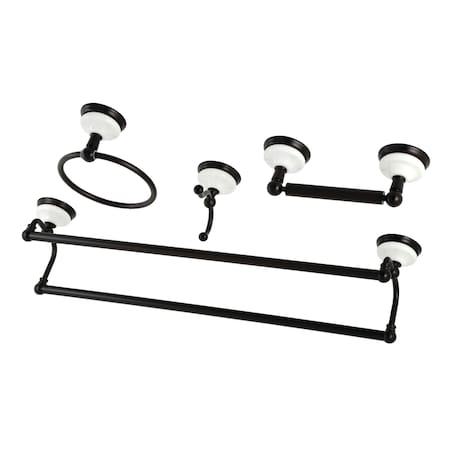Kingston Brass 4-Pieces Dual Towel Bar Bathroom Set, Oil Rubbed Bronze BAK1113478ORB